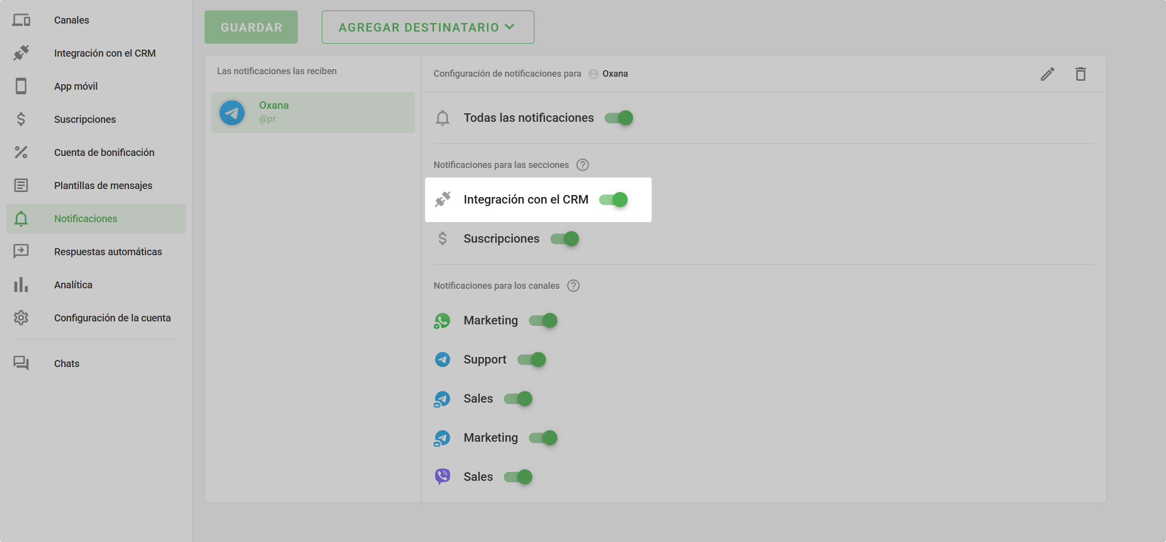 Integracion Notificaciones