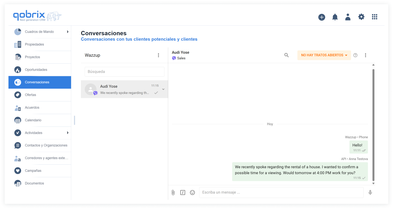 Qobrix Conversaciones